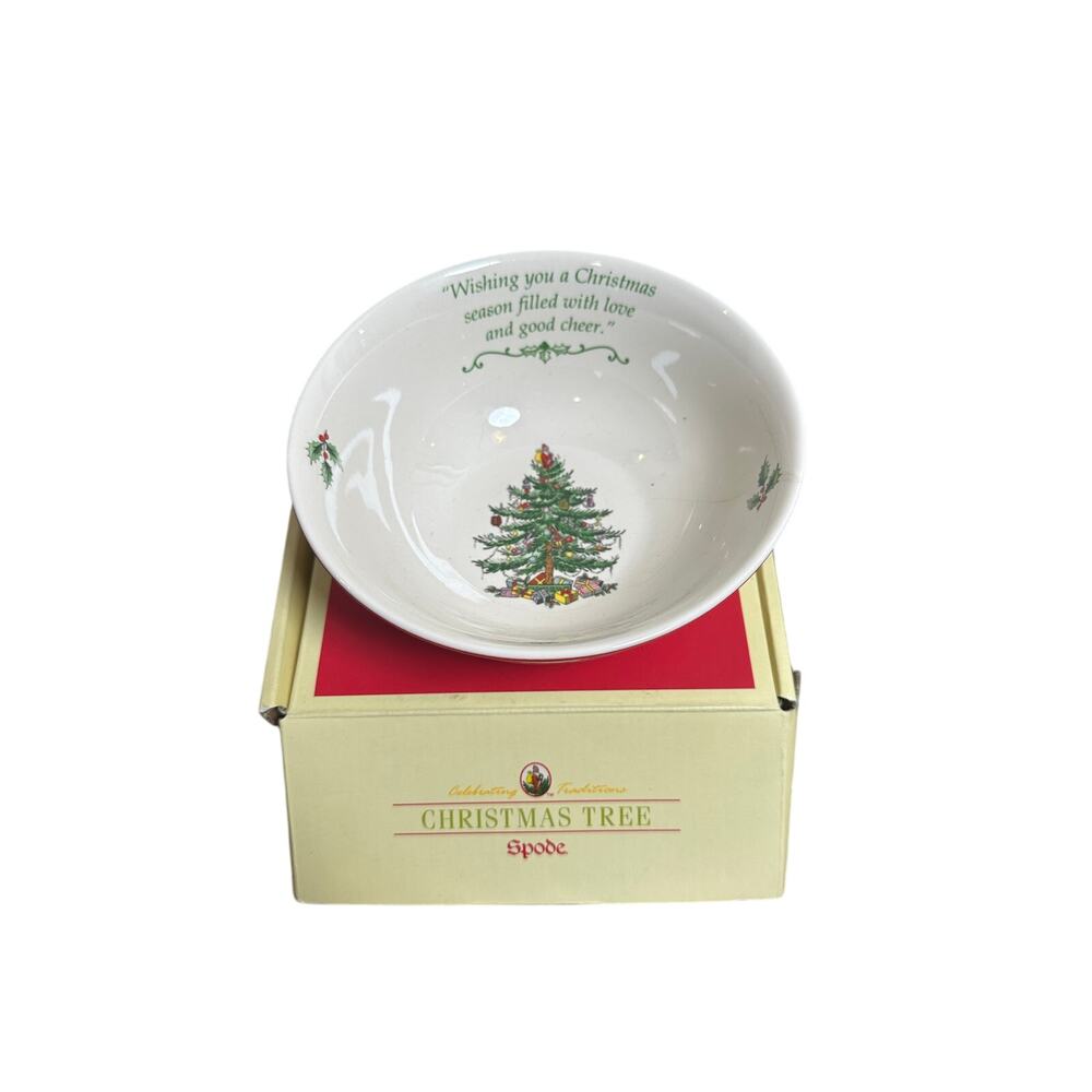 Spode Christmas  Tree 2009 Annual Collection 6" Candy Bowl In Box-Cracked